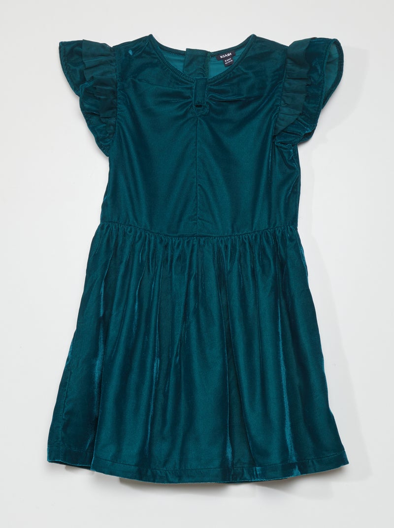 Vestido de terciopelo VERDE - Kiabi