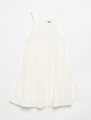 Vestido de tirantes con bordados ingleses