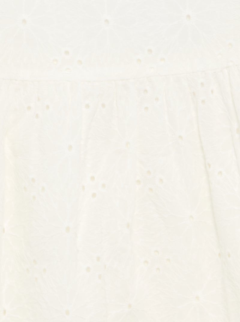 Vestido de tirantes con bordados ingleses Blanco - Kiabi