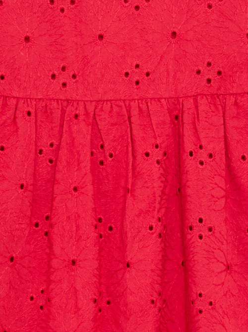 Vestido de tirantes con bordados ingleses - Kiabi