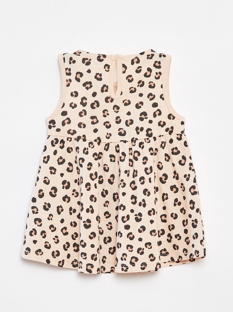 Vestido de tirantes con estampado Beige - Kiabi