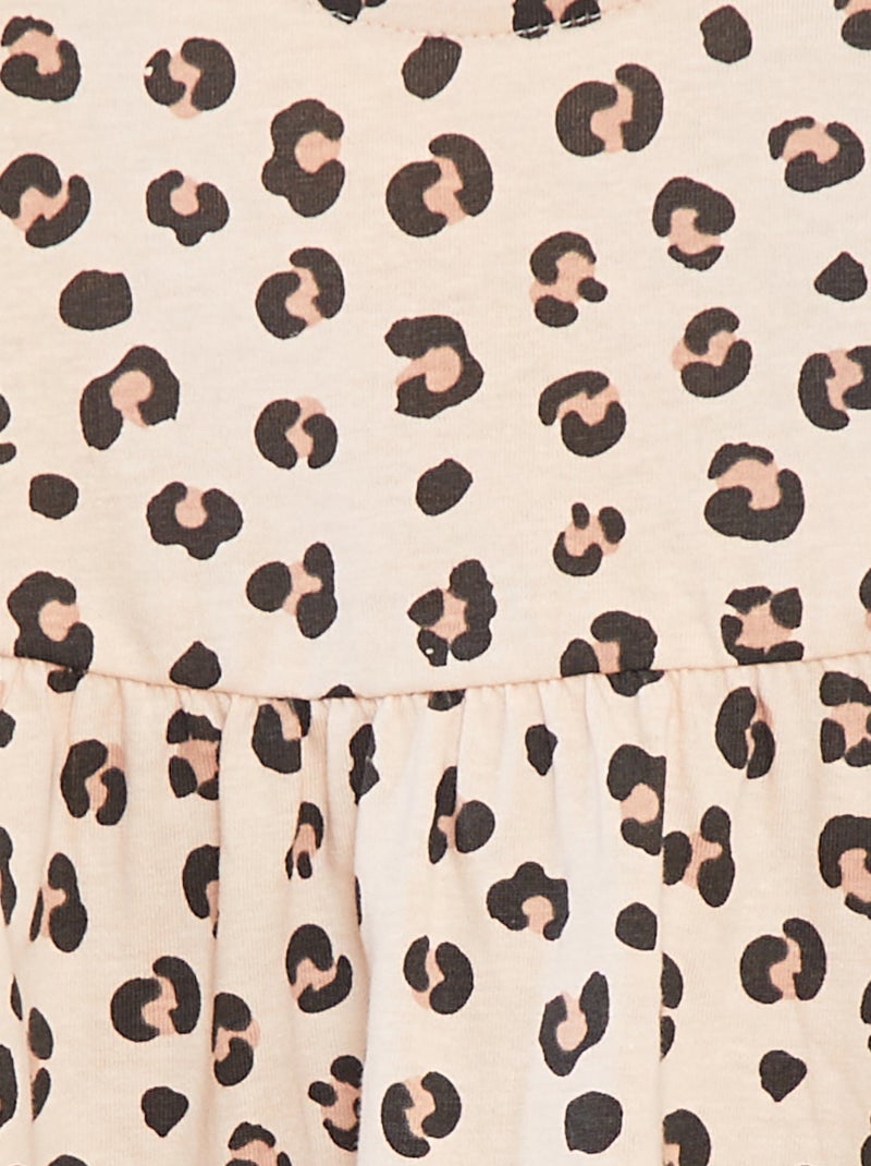 Vestido de tirantes con estampado Beige - Kiabi