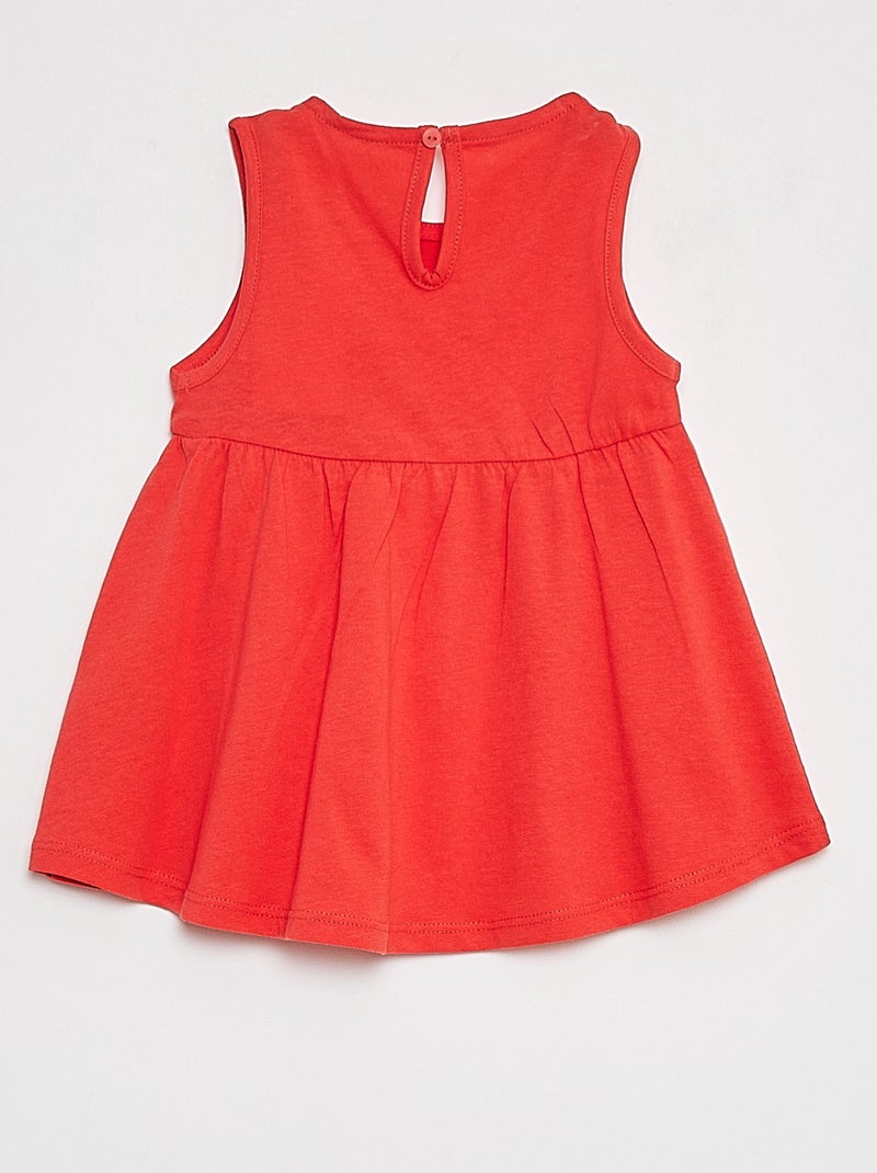Vestido de tirantes con estampado ROJO - Kiabi