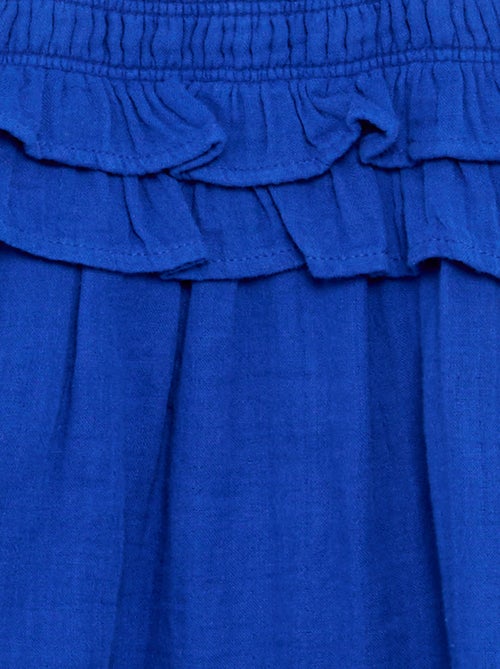 Vestido de tirantes con nido de abeja y volantes - Kiabi