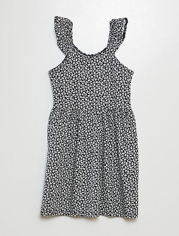 Vestido de tirantes con volantes y estampado