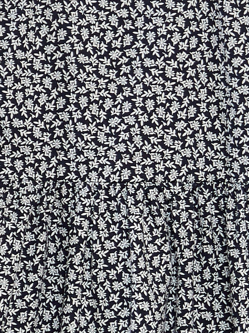 Vestido de tirantes con volantes y estampado AZUL - Kiabi