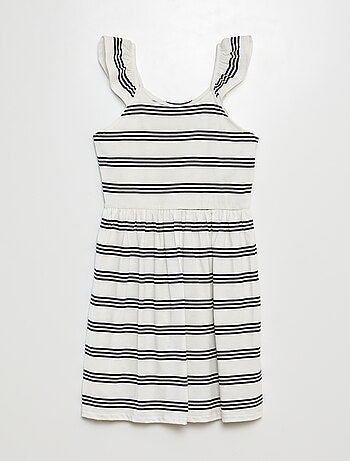 Vestido de tirantes con volantes y estampado
