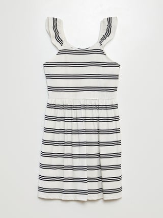 Vestido de tirantes con volantes y estampado