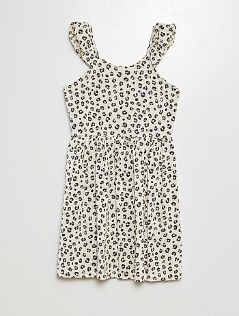 Vestido de tirantes con volantes y estampado