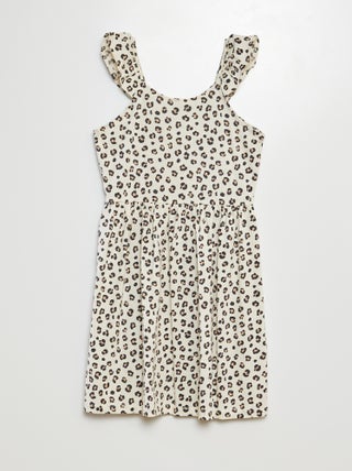 Vestido de tirantes con volantes y estampado