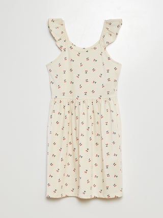 Vestido de tirantes con volantes y estampado