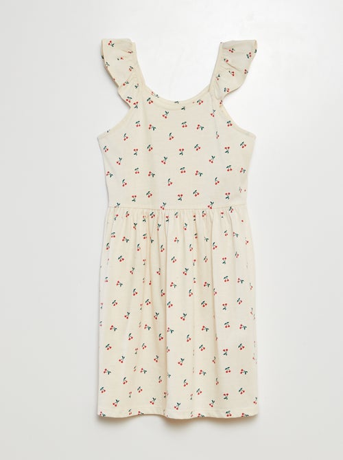 Vestido de tirantes con volantes y estampado - Kiabi