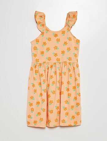 Vestido de tirantes con volantes y estampado