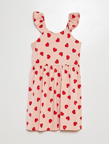 Vestido de tirantes con volantes y estampado