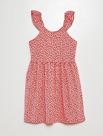 Vestido de tirantes con volantes y estampado