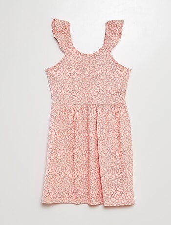 Vestido de tirantes con volantes y estampado