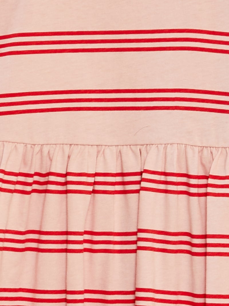 Vestido de tirantes con volantes y estampado ROSA - Kiabi