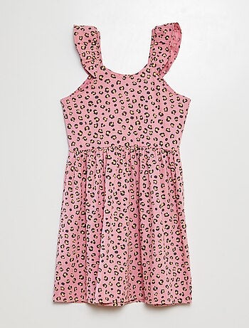 Vestido de tirantes con volantes y estampado