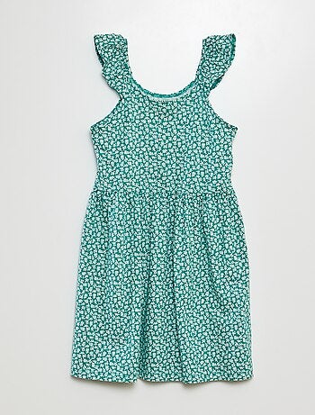 Vestido de tirantes con volantes y estampado