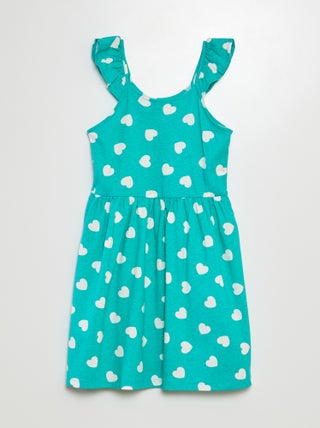 Vestido de tirantes con volantes y estampado