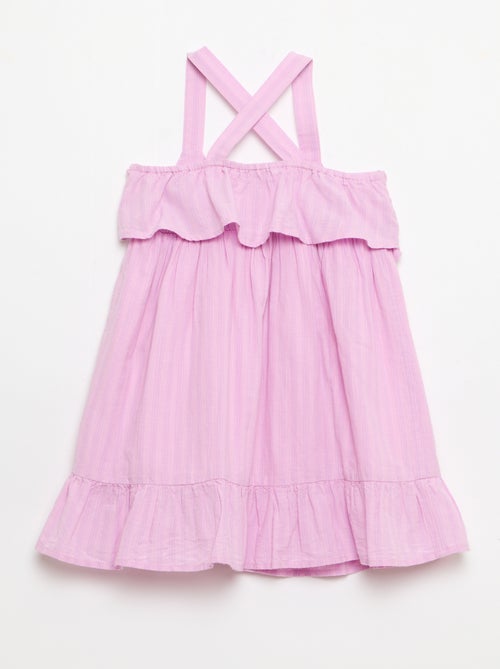 Vestido de tirantes cruzados + volantes, corte holgado - Kiabi