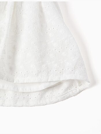 Vestido de tirantes de algodón con bordado inglés