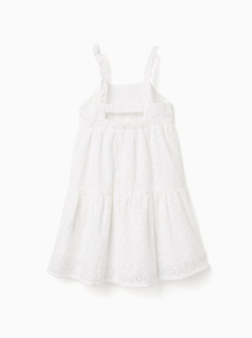 Vestido de tirantes de algodón con bordado inglés - Kiabi Vestido de tirantes de algodón con bordado inglés - Kiabi