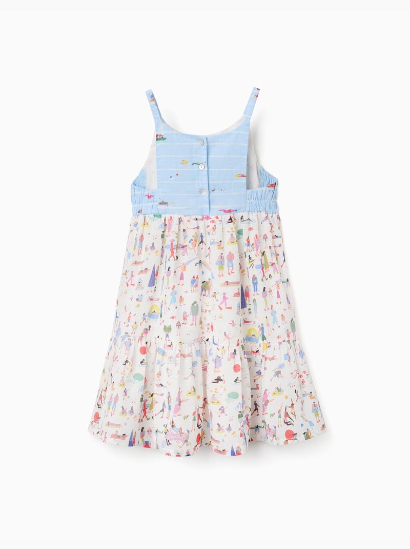 Vestido de tirantes de algodón con estampado Carolina Celas x Zippy Blanco - Kiabi