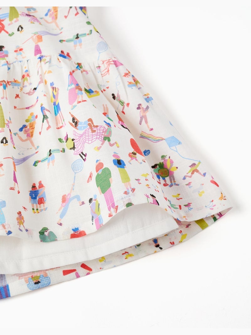 Vestido de tirantes de algodón con estampado Carolina Celas x Zippy Blanco - Kiabi