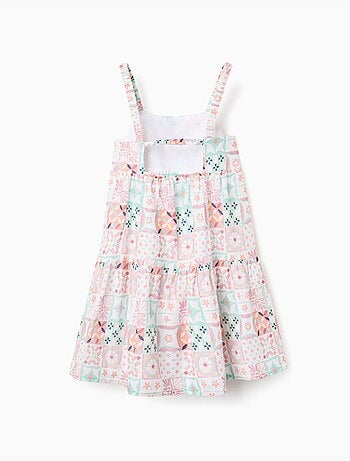 Vestido de tirantes de algodón con estampado de azulejos