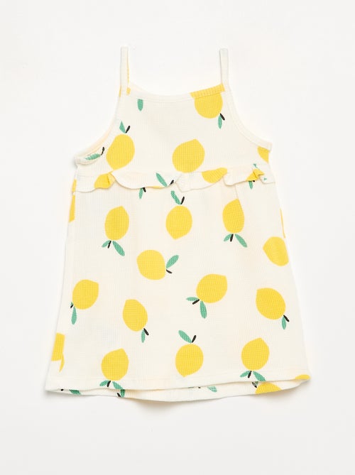 Vestido de tirantes de nido de abeja - Kiabi