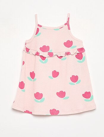 Vestido de tirantes de nido de abeja