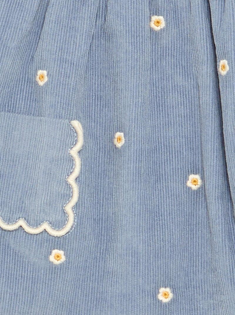 Vestido de tirantes de pana Azul - Kiabi