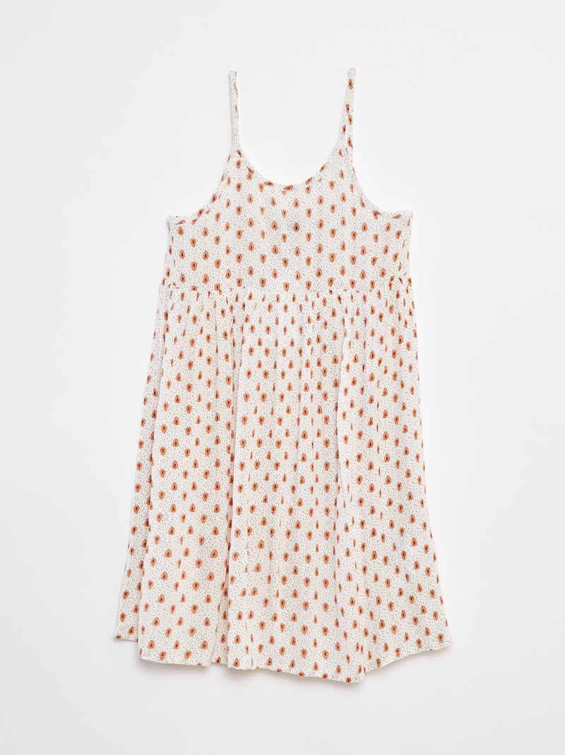 Vestido de tirantes de punto de crepé Blanco - Kiabi