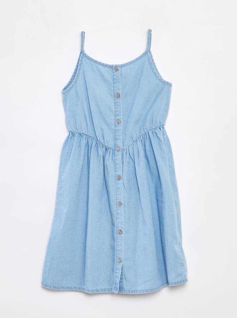 Vestido de tirantes de tencel AZUL - Kiabi