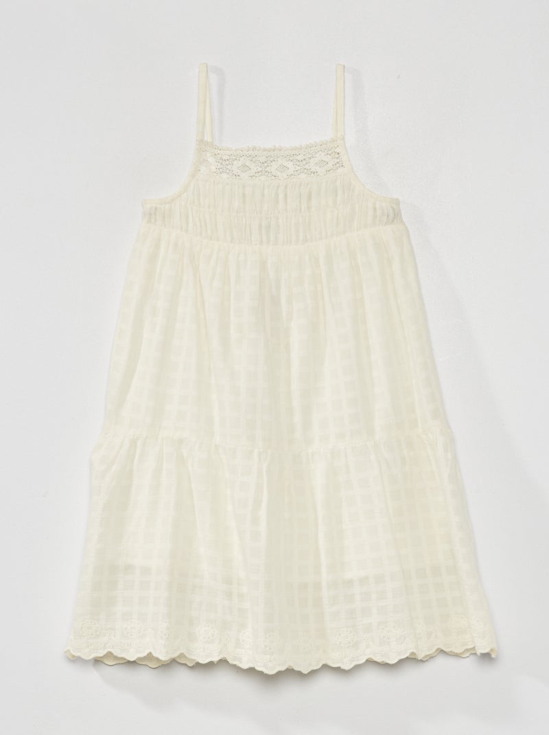 Vestido de tirantes finos Blanco - Kiabi