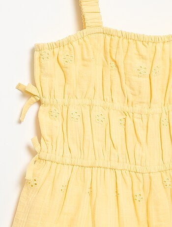 Vestido de tirantes finos con bordados all-over