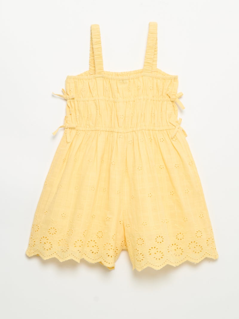 Vestido de tirantes finos con bordados all-over Amarillo - Kiabi