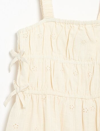 Vestido de tirantes finos con bordados all-over