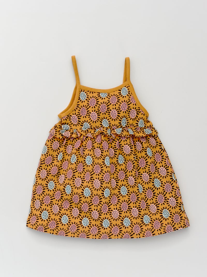 Vestido de tirantes finos con estampado étnico AMARILLO - Kiabi