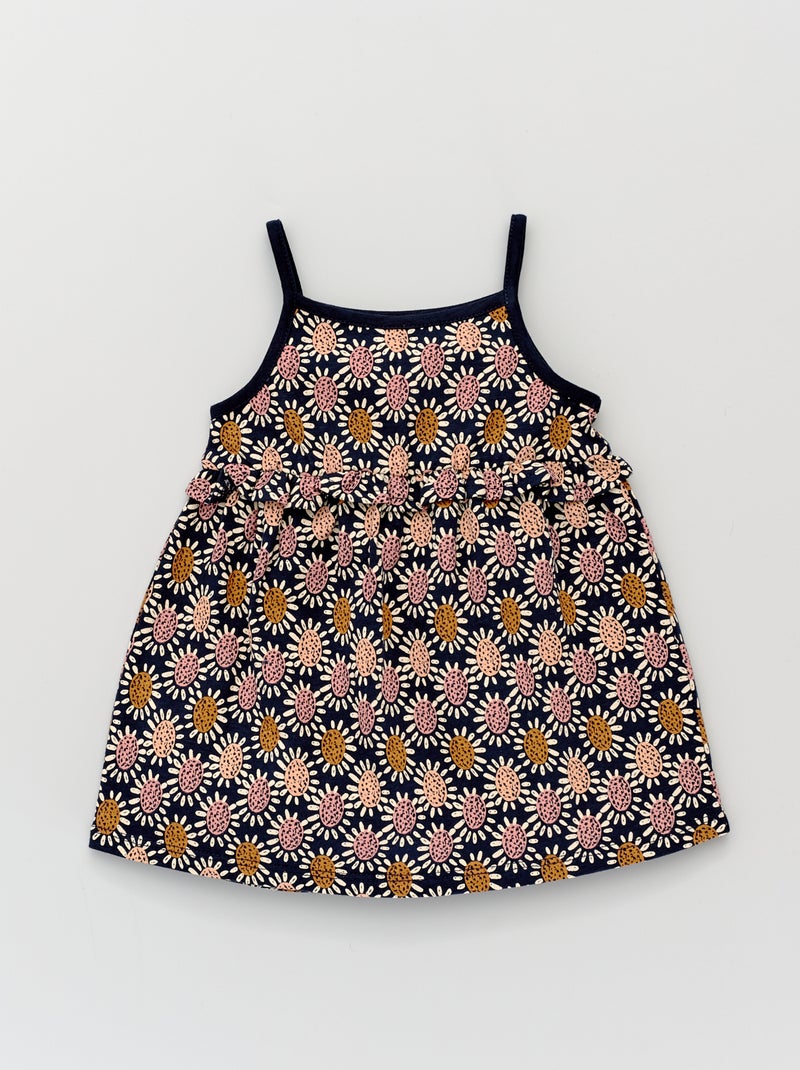 Vestido de tirantes finos con estampado étnico AZUL - Kiabi