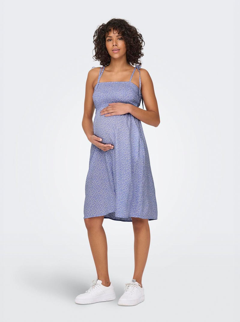 Vestido de tirantes finos de premamá AZUL - Kiabi