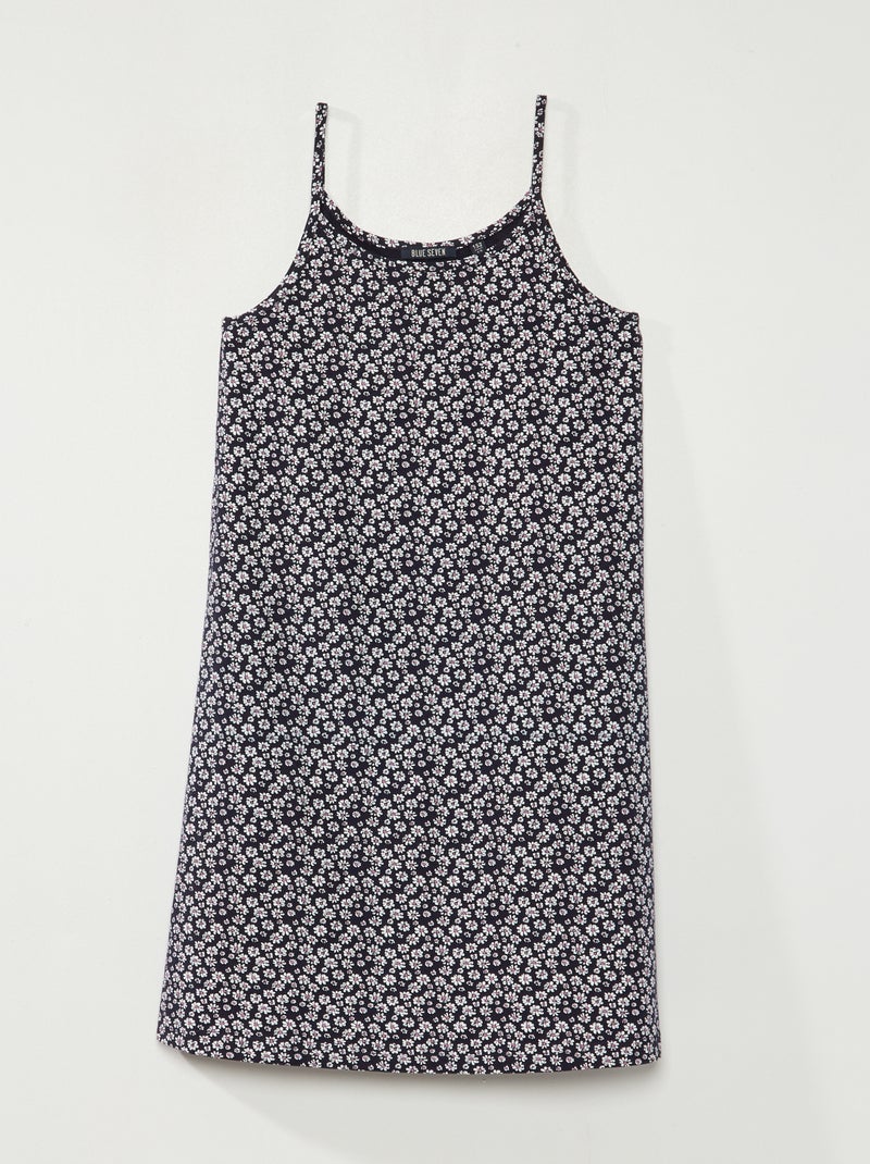 Vestido de tirantes finos 'flores' azul - Kiabi