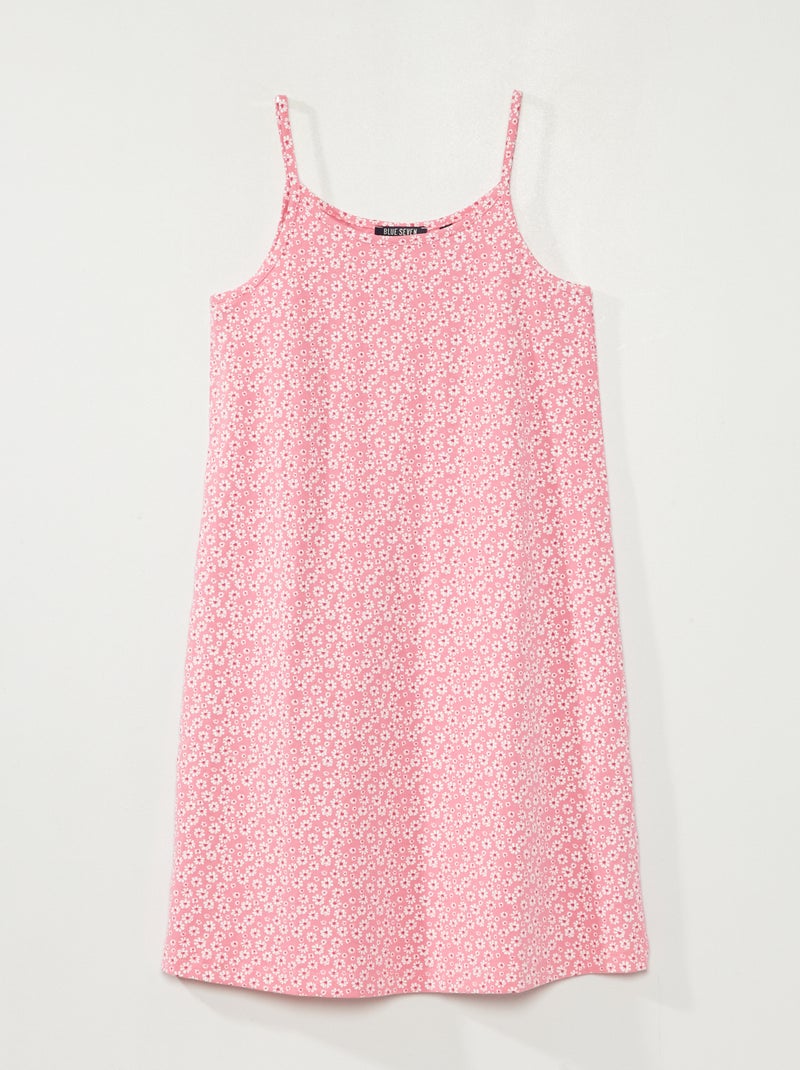 Vestido de tirantes finos 'flores' ROSA - Kiabi