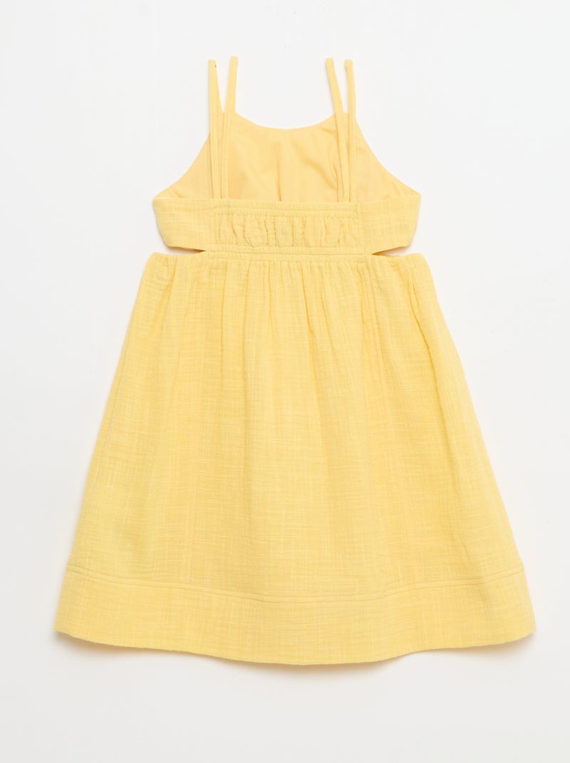 Vestido de tirantes finos no ajustables con aberturas laterales Amarillo - Kiabi