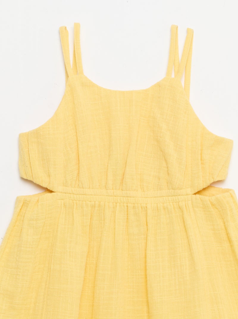 Vestido de tirantes finos no ajustables con aberturas laterales Amarillo - Kiabi