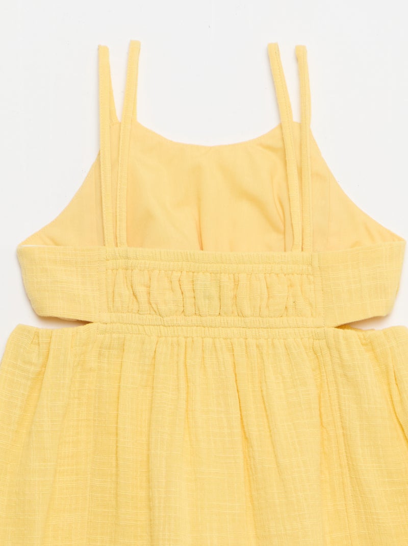 Vestido de tirantes finos no ajustables con aberturas laterales Amarillo - Kiabi