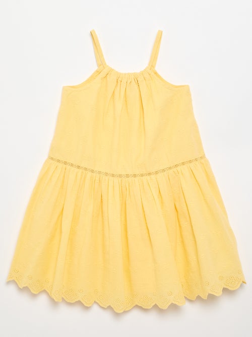 Vestido de tirantes finos no ajustables con bordados - Kiabi