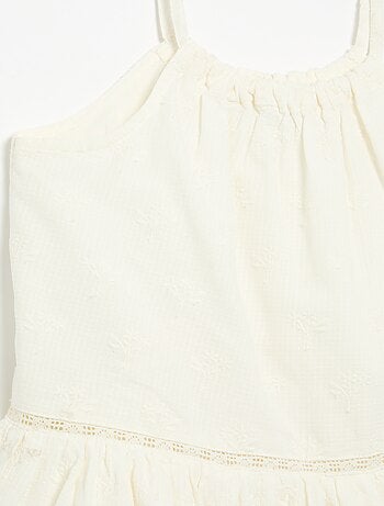 Vestido de tirantes finos no ajustables con bordados