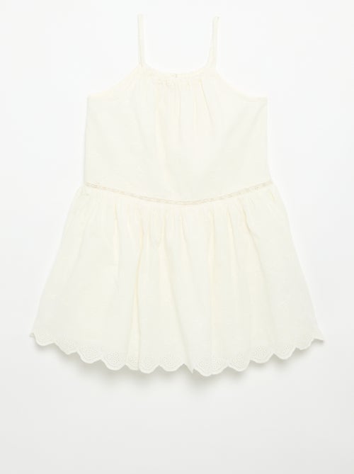 Vestido de tirantes finos no ajustables con bordados - Kiabi